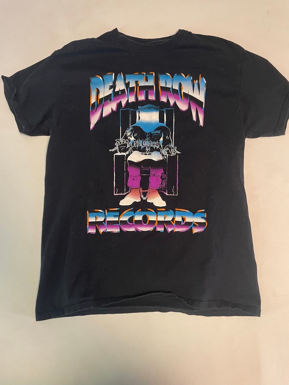 Death Row Records Shirt Mens Medium Black Graphic Rap Hip Hop Tee Crewneck